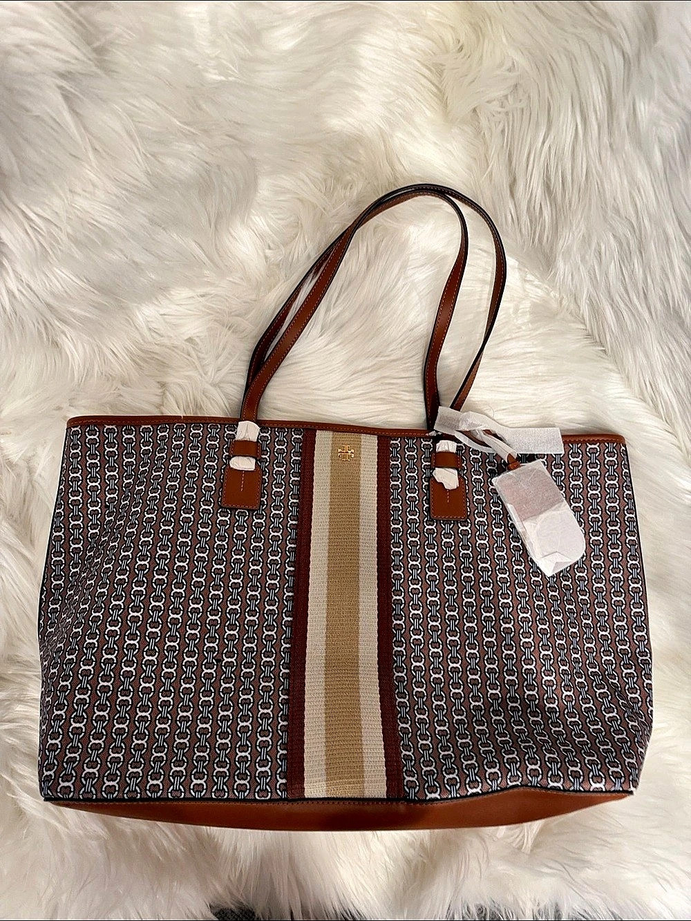 BNWT Tory Burch Gemini Brown Tote